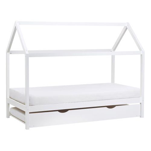 Lit Gigogne Enfant Bois De Pin Crillon 90 X 200 Cm Blanc
