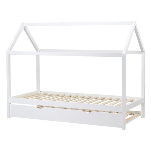 Lit Gigogne Enfant Bois De Pin Crillon 90 X 200 Cm Blanc