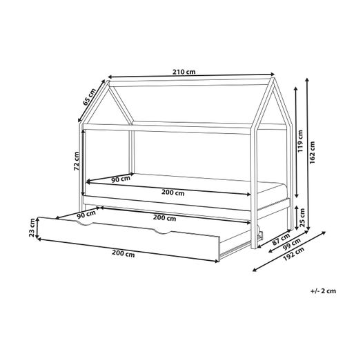 Lit Gigogne Enfant Bois De Pin Crillon 90 X 200 Cm Marron Clair