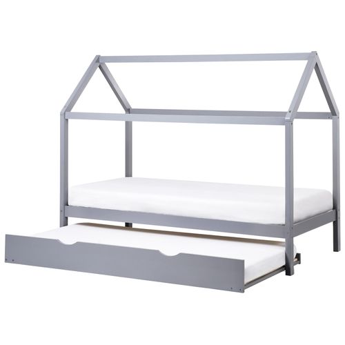 Lit Gigogne Enfant Bois De Pin Crillon 90 X 200 Cm Gris