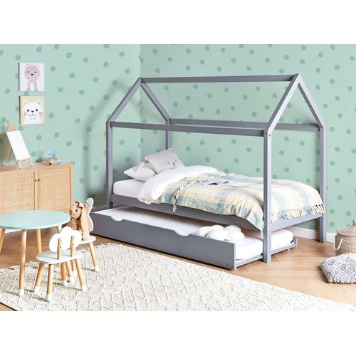 Lit Gigogne Enfant Bois De Pin Crillon 90 X 200 Cm Gris