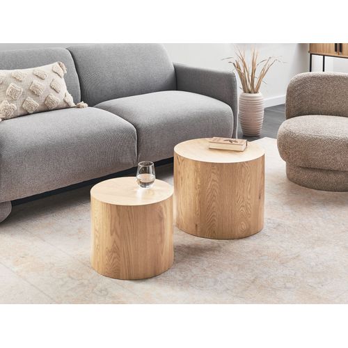Lot De 2 Tables Basses Manti Marron Clair