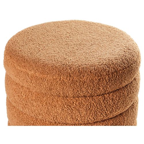 Pouf Chilly Bouclé Marron Doré