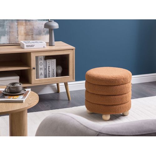 Pouf Chilly Bouclé Marron Doré