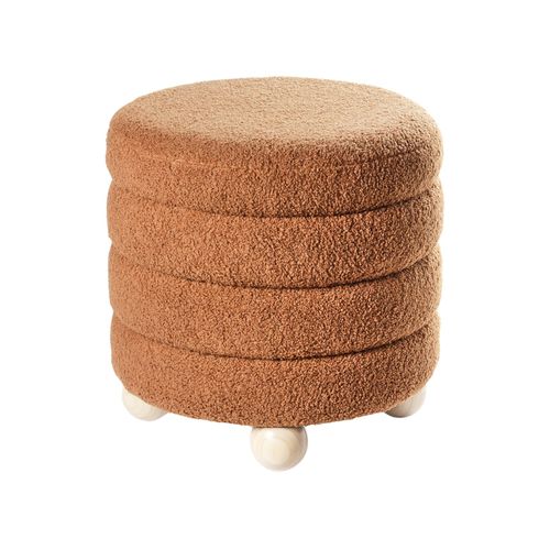 Pouf Chilly Bouclé Marron Doré