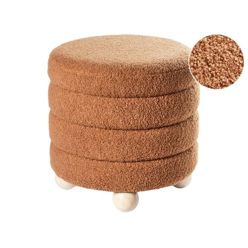 Pouf Chilly Bouclé Marron Doré