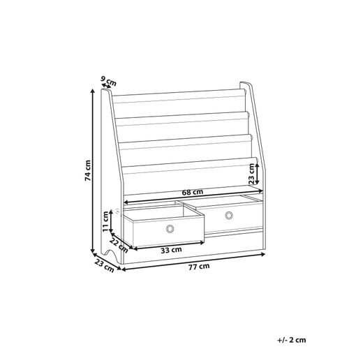 Bibliothèque 3 Étagères Tumby 74 Cm Blanc