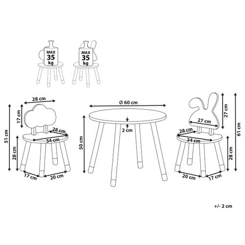 Table Et Chaises Pour Enfants Robin Blanc