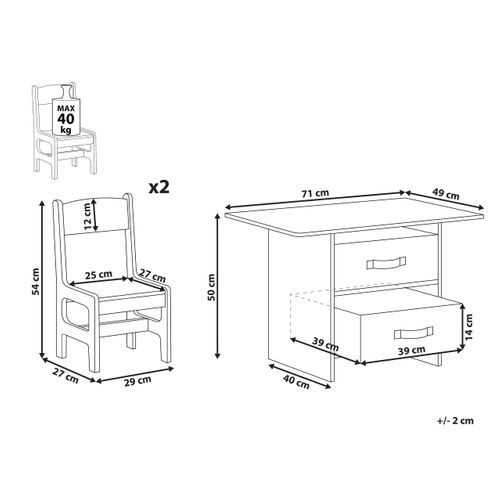 Table Et Chaises Pour Enfants Yalgoo Blanc