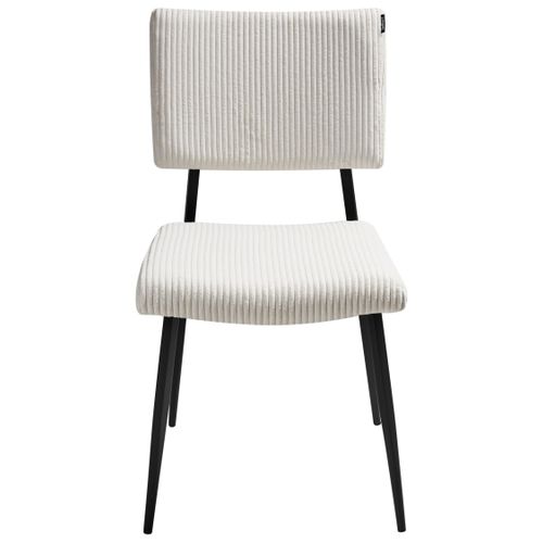 Lot De 2 Chaises De Salle à Manger Sturgis Velours Côtelé Blanc Cassé