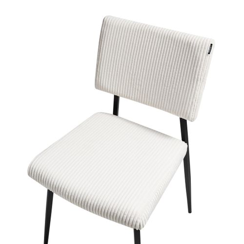 Lot De 2 Chaises De Salle à Manger Sturgis Velours Côtelé Blanc Cassé