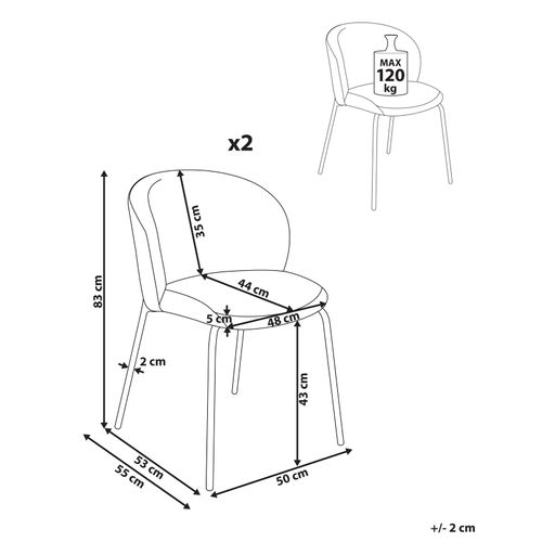 Lot De 2 Chaises De Salle à Manger Miles Velours Côtelé Vert Olive