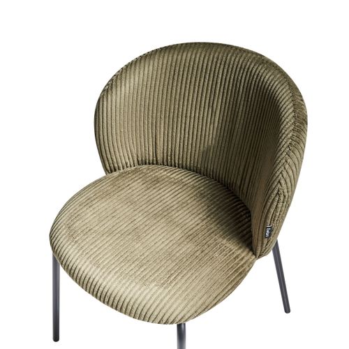 Lot De 2 Chaises De Salle à Manger Miles Velours Côtelé Vert Olive