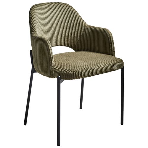 Lot De 2 Chaises De Salle à Manger Raton Velours Côtelé Vert Olive