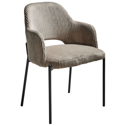 Lot De 2 Chaises De Salle à Manger Raton Velours Côtelé Taupe