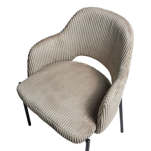 Lot De 2 Chaises De Salle à Manger Raton Velours Côtelé Taupe