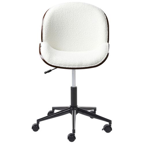 Chaise De Bureau Menesha Bouclé Blanc