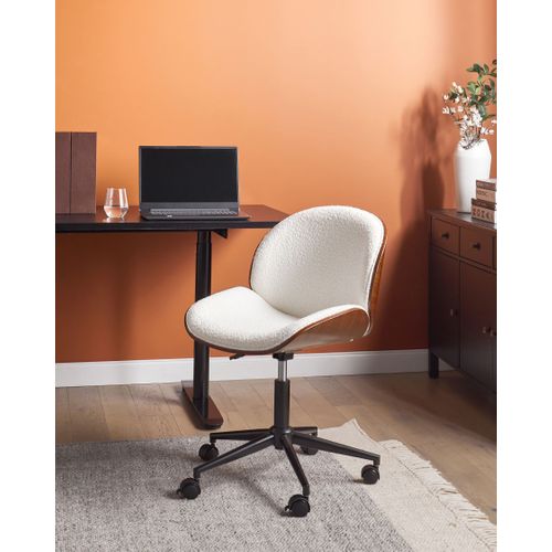 Chaise De Bureau Menesha Bouclé Blanc