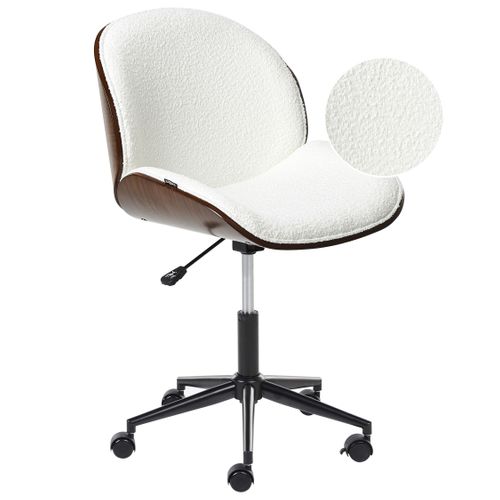 Chaise De Bureau Menesha Bouclé Blanc