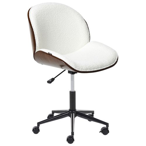 Chaise De Bureau Menesha Bouclé Blanc
