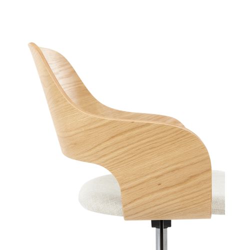 Chaise De Bureau Novato Lin Synthétique Beige Clair