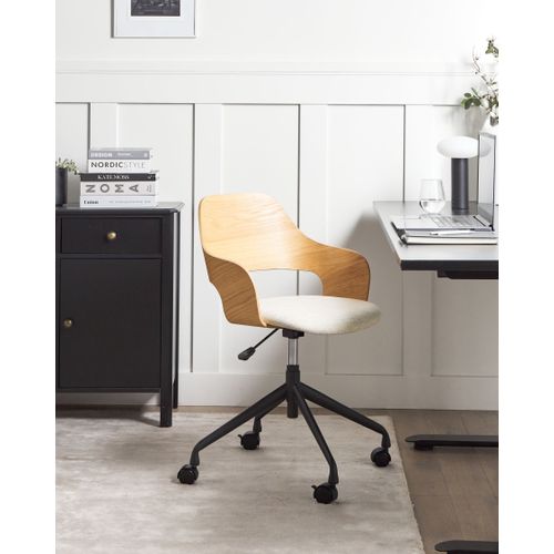 Chaise De Bureau Novato Lin Synthétique Beige Clair
