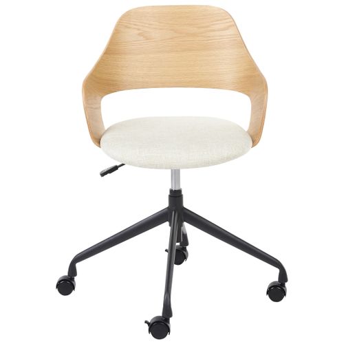 Chaise De Bureau Novato Lin Synthétique Beige Clair