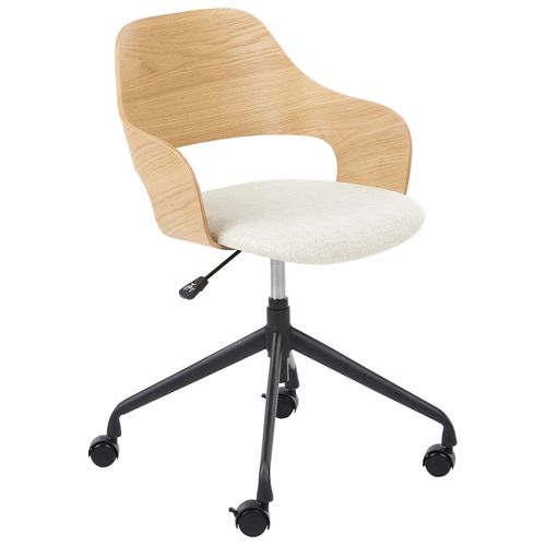 Chaise De Bureau Novato Lin Synthétique Beige Clair