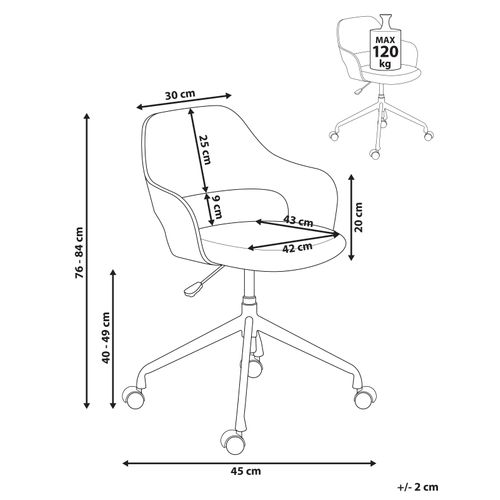 Chaise De Bureau Novato Lin Synthétique Beige Clair