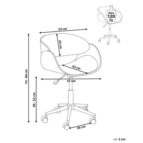 Chaise De Bureau Palatka Cuir Pu Blanc