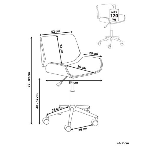 Chaise De Bureau Totowa Cuir Pu Blanc