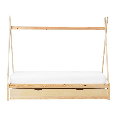 Lit Gigogne Enfant Bois De Pin Talmontiers 90 X 200 Cm Marron Clair