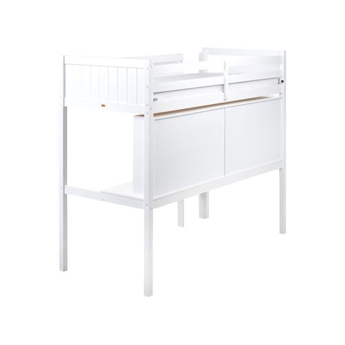 Lit Superposé Avec Bureau Bois De Pin Foucamont 90 X 200 Cm Blanc