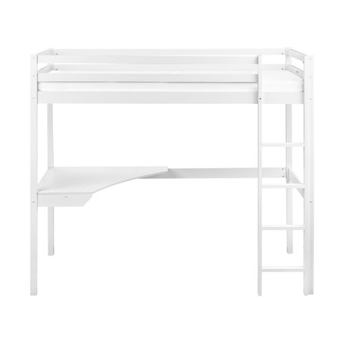 Lit Superposé Avec Bureau Bois De Pin Loury 90 X 200 Cm Blanc