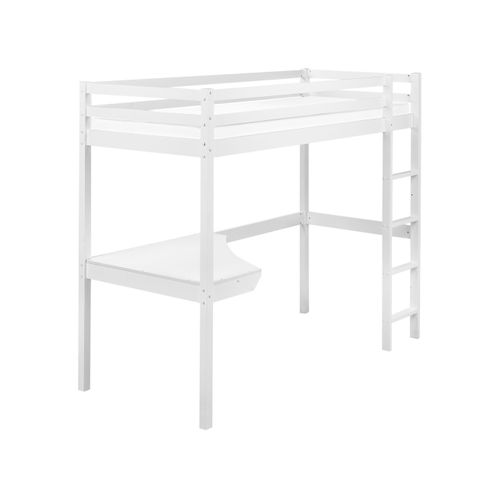 Lit Superposé Avec Bureau Bois De Pin Loury 90 X 200 Cm Blanc
