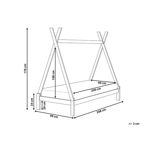 Lit D'enfant Tipi Bois De Pin Devay 90 X 200 Cm Gris
