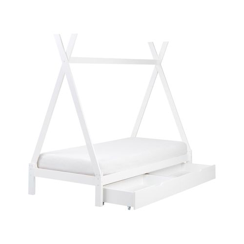 Lit à Tiroirs Pour Enfants Tipi Bois De Pin Devay 90 X 200 Cm Blanc