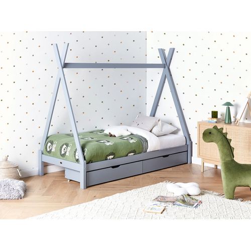 Lit à Tiroirs Pour Enfants Tipi Bois De Pin Devay 90 X 200 Cm Gris