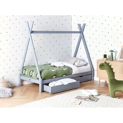 Lit à Tiroirs Pour Enfants Tipi Bois De Pin Devay 90 X 200 Cm Gris
