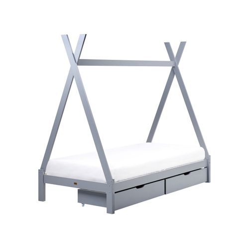 Lit à Tiroirs Pour Enfants Tipi Bois De Pin Devay 90 X 200 Cm Gris