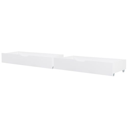 Lot De 2 Tiroirs De Rangement Pour Lit Bois De Pin Cronat Blanc