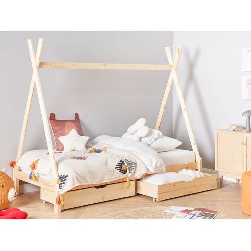 Lot De 2 Tiroirs De Rangement Pour Lit Bois De Pin Cronat Marron Clair