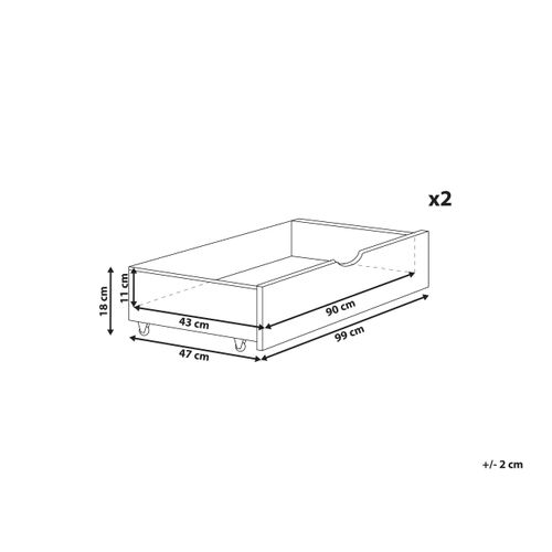Lot De 2 Tiroirs De Rangement Pour Lit Bois De Pin Cronat Gris