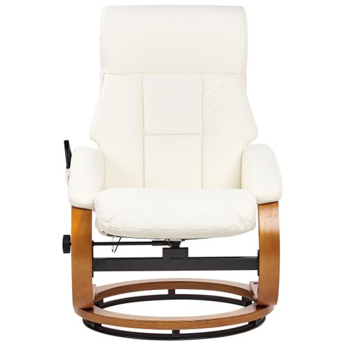 Fauteuil Massant Force Cuir Pu Blanc
