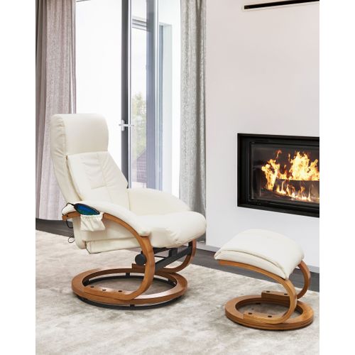 Fauteuil Massant Force Cuir Pu Blanc
