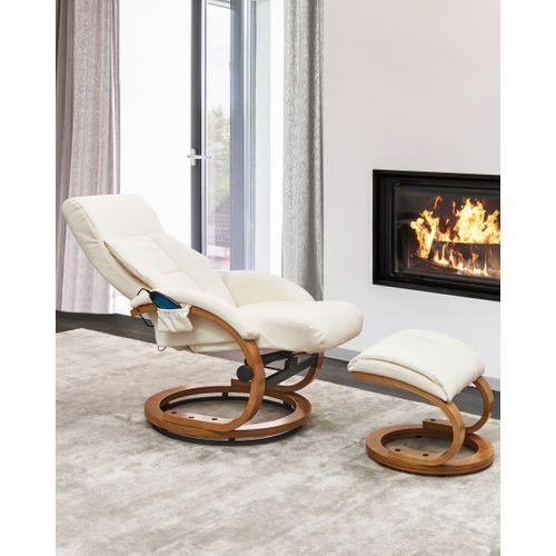 Fauteuil Massant Force Cuir Pu Blanc