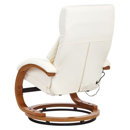 Fauteuil Massant Force Cuir Pu Blanc