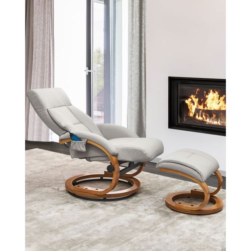 Fauteuil Massant Force Cuir Pu Gris Clair