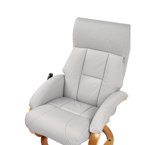 Fauteuil Massant Force Cuir Pu Gris Clair