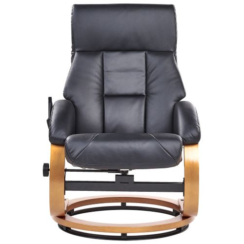 Fauteuil Massant Force Cuir Pu Noir